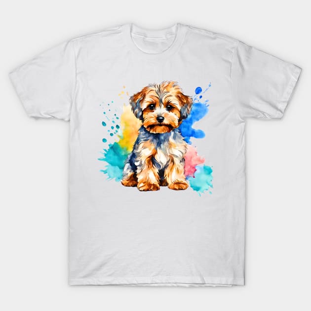 Yorkipoo Watercolor T-Shirt by Doodle and Things